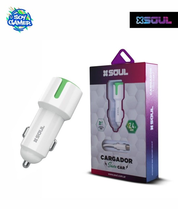 Cargador Soul Auto Share Dual Micro USB Blanco