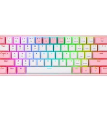 Teclado Redragon K617 RGB Fizz Rosa/Blanco