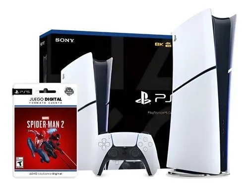 Consola Playstation 5 SLIM DIGITAL 825GB + Spiderman 2 (DIGITAL]