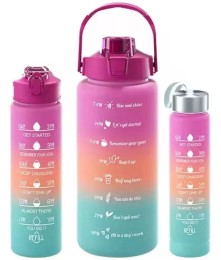 Botella Motivacional x3 Varios Colores