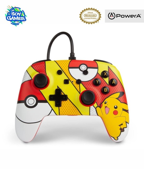 Joystick Pikachu Pop Art Amarillo Y Rojo PowerA Switch
