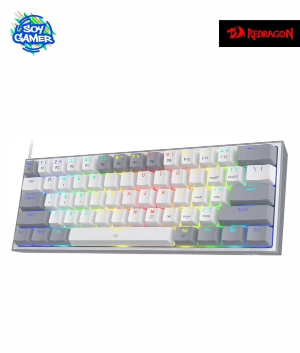 Teclado Redragon K617 RGB Fizz Gris/Blanco