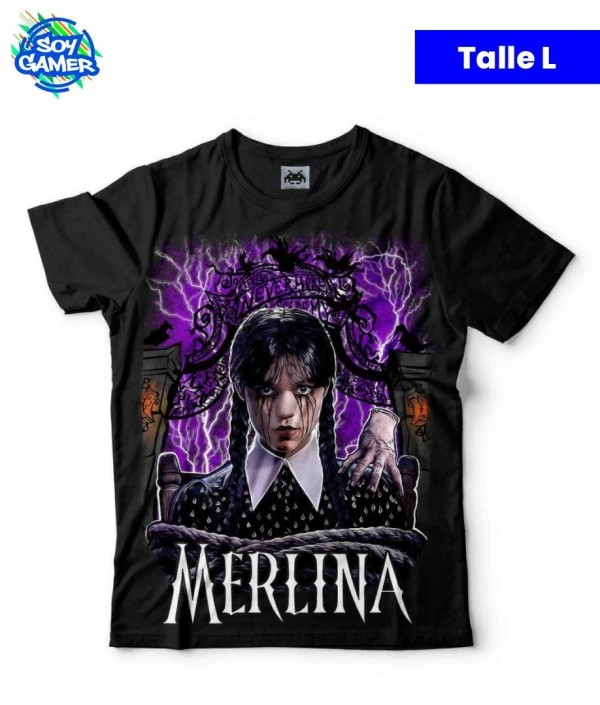 Remera RU394 Merlina Negro L