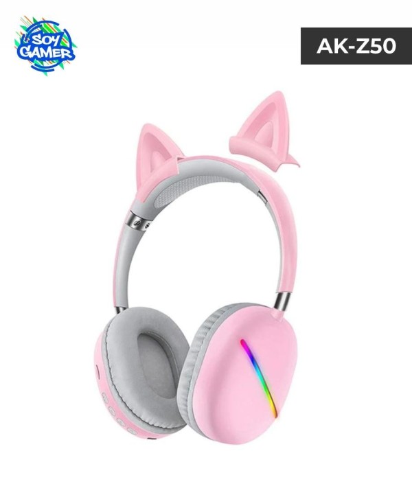 Headset Vincha BT con Luz Cat Rosa