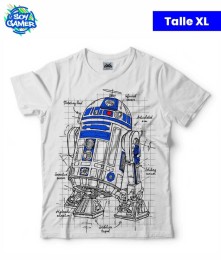 Remera RU103 R2 D2 Blanca XL