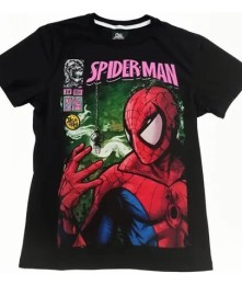 Remera RU320 Spiderman Araña Negra S