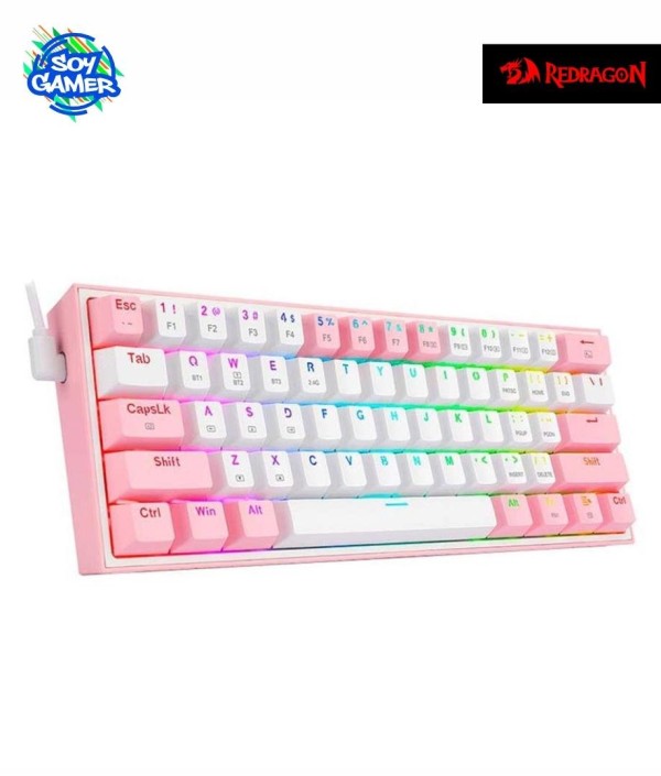 Teclado Redragon K617 RGB Fizz Rosa/Blanco