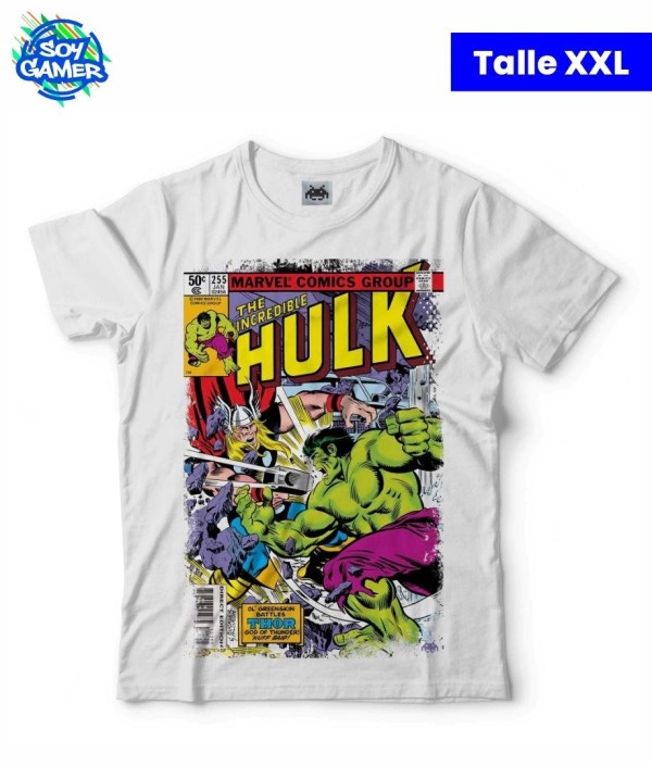 Remera RU194 Marvel Hulk Comic Blanca XXL