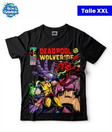 Remera RU354 Deadpool vs Wolverine Negra XXL