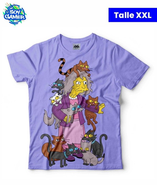 Remera RU291 Loca Gatos Lila XXL
