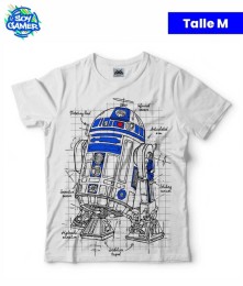 Remera RU103 R2 D2 Blanca M
