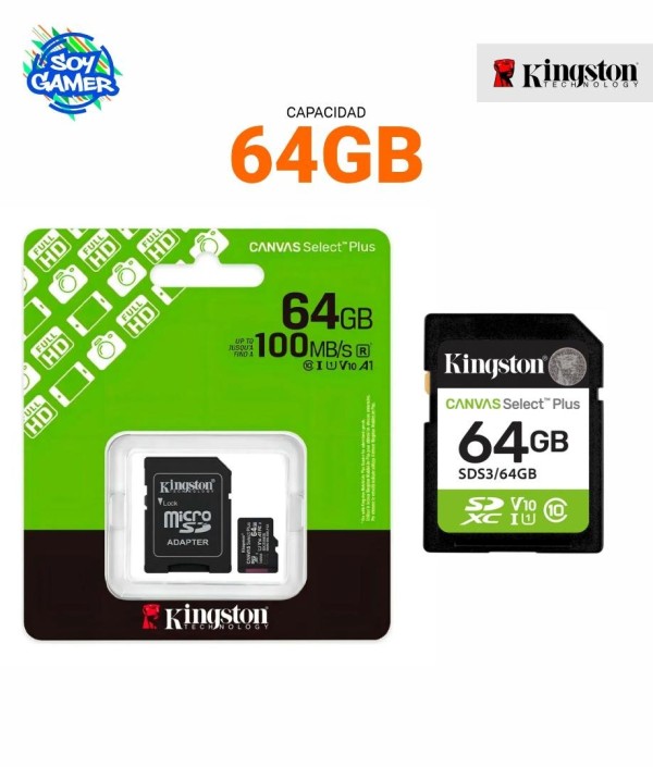 Memoria Micro SD 64 GB V10 Kingston Verde