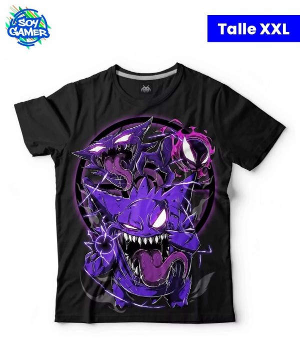 Remera RU309 Pokemon Fantasma Negra XXL