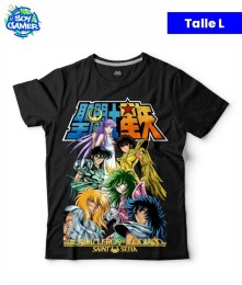 Remera RU299 Caballeros del Zodiaco Negra L