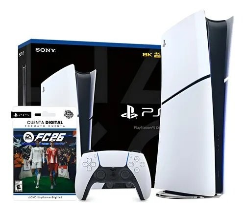 Consola PS5 Slim DIGITAL 825GB + FC 26 (DIGITAL]