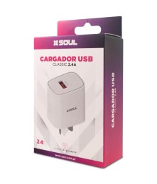 Cargador Viajero USB Carga x1 2.4 + Micro Blanco