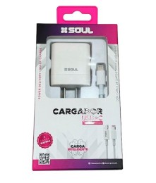 Cargador Viajero Soul Tipo C a Lightning 20W/18W