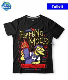 Remera Llamarada Moe Negra S