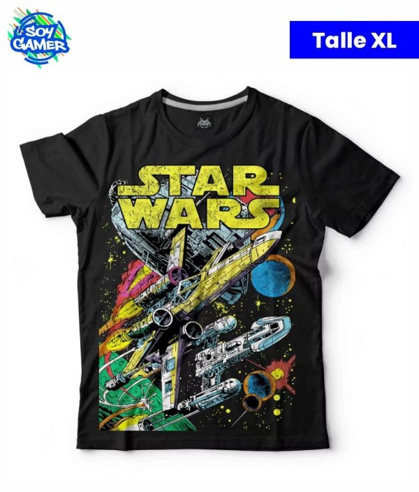 Remera RU286 Star Wars Naves Negra XL